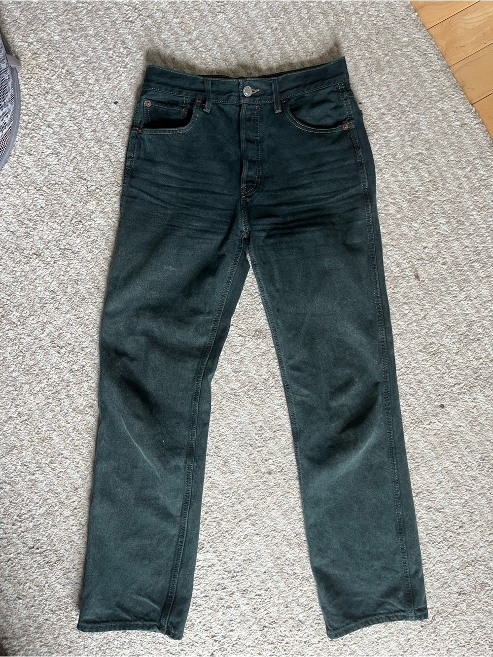 Re/Done Green overdye Straight Leg Jeans